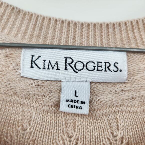 Kim Rogers Tan Long Sleeve Sweater Womens Size Large L - Picture 3 of 4